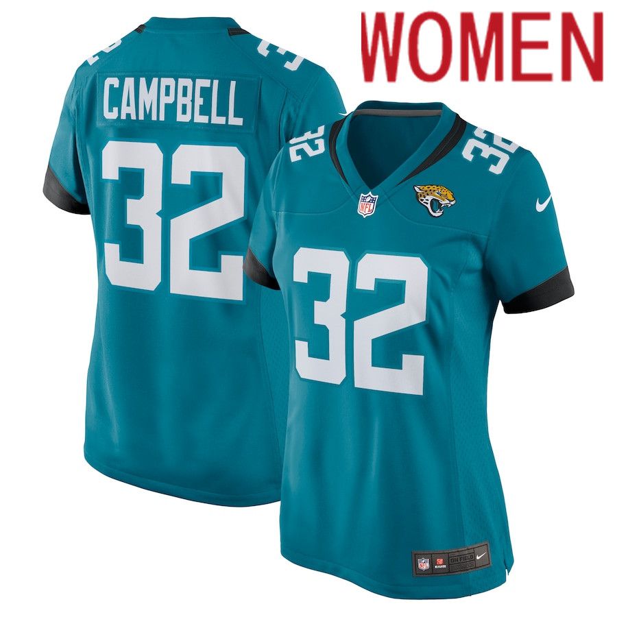 Women Jacksonville Jaguars 32 Tyson Campbell Nike Green Nike Game NFL Jersey